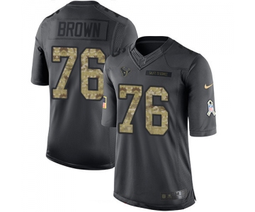 Men's Houston Texans #76 Duane Brown Black Anthracite 2016 Salute To Service Stitched NFL Nike Limited Jersey