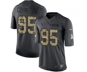 Men's Houston Texans #95 Christian Covington Black Anthracite 2016 Salute To Service Stitched NFL Nike Limited Jersey