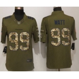 Men's Houston Texans #99 J.J. Watt Green Salute To Service 2015 NFL Nike Limited Jersey