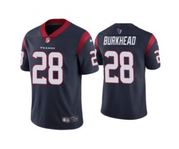 Men's Navy Houston Texans #28 Rex Burkhead Vapor Untouchable Limited Stitched Jersey