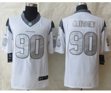 Nike Houston Texans #90 Jadeveon Clowney Platinum White Limited Jersey