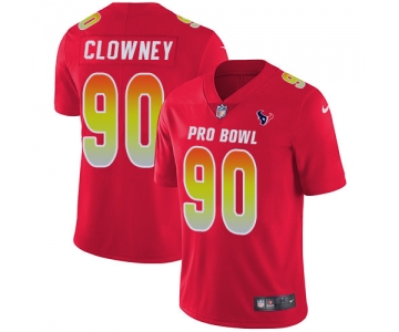 Nike Houston Texans #90 Jadeveon Clowney Red Men's Stitched NFL Limited AFC 2019 Pro Bowl Jersey