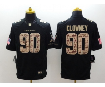 Nike Houston Texans #90 Jadeveon Clowney Salute to Service Black Limited Jersey