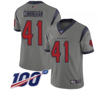 Nike Texans #41 Zach Cunningham Gray Men's Stitched NFL Limited Inverted Legend 100th Season Jersey