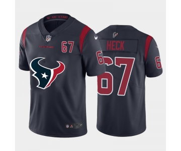 Nike Texans #67 Charlie Heck Navy Team Big Logo Number Color Rush Limited Jersey