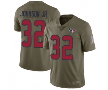 Texans #32 Lonnie Johnson Jr. Olive Men's Stitched Football Limited 2017 Salute To Service Jersey