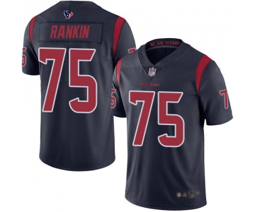 Texans #75 Martinas Rankin Navy Blue Men's Stitched Football Limited Rush Jersey