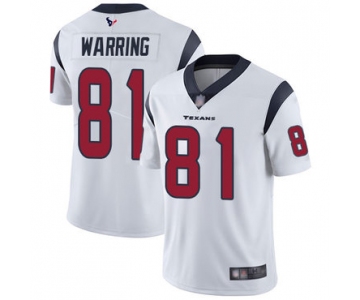 Texans #81 Kahale Warring White Men's Stitched Football Vapor Untouchable Limited Jersey