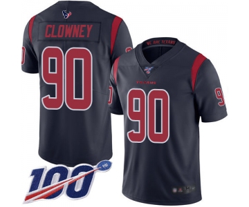 Texans #90 Jadeveon Clowney Navy Blue Men's Stitched Football Limited Rush 100th Season Jersey