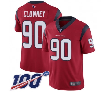 Texans #90 Jadeveon Clowney Red Alternate Men's Stitched Football 100th Season Vapor Limited Jersey
