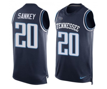 Men's Tennessee Titans #20 Bishop Sankey Navy Blue Hot Pressing Player Name & Number Nike NFL Tank Top Jersey