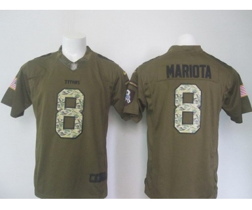 Men's Tennessee Titans #8 Marcus Mariota Green Salute To Service 2015 NFL Nike Limited Jersey