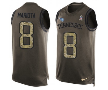 Men's Tennessee Titans #8 Marcus Mariota Green Salute to Service Hot Pressing Player Name & Number Nike NFL Tank Top Jersey