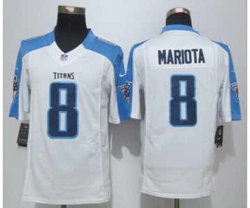 Men's Tennessee Titans #8 Marcus Mariota Nike White Limited Jersey