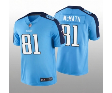 Men's Tennessee Titans #81 Racey McMath Light Blue Vapor Limited Nike Jersey