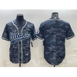 Men's Tennessee Titans Blank Gray Camo With Patch Cool Base Stitched Baseball Jersey