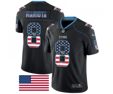Nike Tennessee Titans #8 Marcus Mariota Black Men's Stitched NFL Limited Rush USA Flag Jersey
