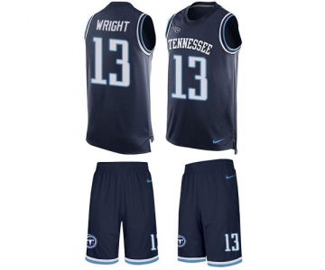 Nike Titans #13 Kendall Wright Navy Blue Alternate Men's Stitched NFL Limited Tank Top Suit Jersey