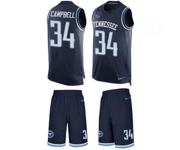 Nike Titans #34 Earl Campbell Navy Blue Alternate Men's Stitched NFL Limited Tank Top Suit Jersey
