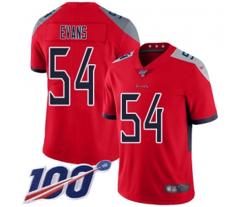 Nike Titans #54 Rashaan Evans Red Men's Stitched NFL Limited Inverted Legend 100th Season Jersey