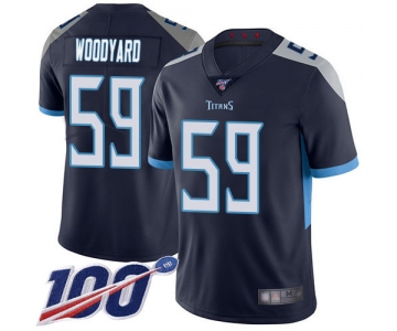 Nike Titans #59 Wesley Woodyard Navy Blue Team Color Men's Stitched NFL 100th Season Vapor Limited Jersey