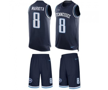 Nike Titans #8 Marcus Mariota Navy Blue Alternate Men's Stitched NFL Limited Tank Top Suit Jersey