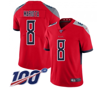 Nike Titans #8 Marcus Mariota Red Men's Stitched NFL Limited Inverted Legend 100th Season Jersey