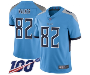 Nike Titans #82 Delanie Walker Light Blue Alternate Men's Stitched NFL 100th Season Vapor Limited Jersey