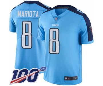 Titans #8 Marcus Mariota Light Blue Men's Stitched Football Limited Rush 100th Season Jersey