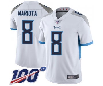 Titans #8 Marcus Mariota White Men's Stitched Football 100th Season Vapor Limited Jersey