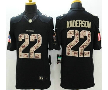 Denver Broncos #22 C. J. Anderson Nike Salute to Service Nike Black Limited Jersey