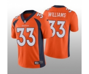 Men Nike Denver Broncos #33 Javonte Williams Orange Vapor Limited Jersey