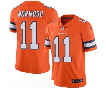 Men's Denver Broncos #11 Jordan Norwood Orange 2016 Color Rush Stitched NFL Nike Limited Jersey