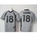 Men's Denver Broncos #18 Peyton Manning Nike Gray Gridiron 2015 NFL Gray Limited Jersey