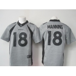 Men's Denver Broncos #18 Peyton Manning Nike Gray Gridiron 2015 NFL Gray Limited Jersey