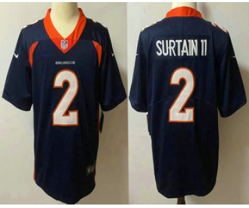 Men's Denver Broncos #2 Patrick Surtain II Navy Blue 2021 Vapor Untouchable Stitched NFL Nike Limited Jersey