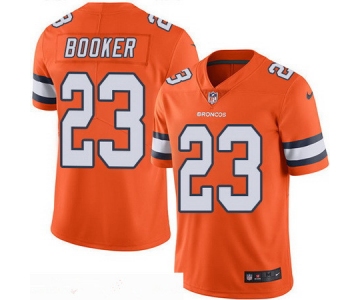 Men's Denver Broncos #23 Devontae Booker Orange 2016 Color Rush Stitched NFL Nike Limited Jersey
