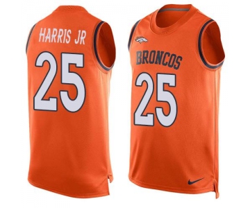 Men's Denver Broncos #25 Chris Harris Jr Orange Hot Pressing Player Name & Number Nike NFL Tank Top Jersey