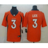 Men's Denver Broncos #3 Drew Lock Orange 2017 Vapor Untouchable Stitched NFL Nike Limited Jersey