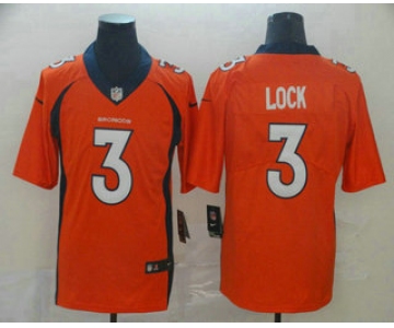 Men's Denver Broncos #3 Drew Lock Orange 2017 Vapor Untouchable Stitched NFL Nike Limited Jersey
