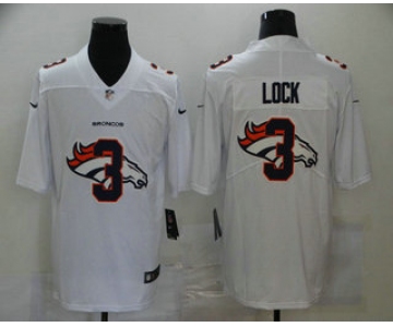 Men's Denver Broncos #3 Drew Lock White 2020 Shadow Logo Vapor Untouchable Stitched NFL Nike Limited Jersey