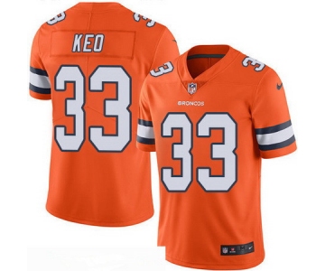 Men's Denver Broncos #33 Shiloh Keo Orange 2016 Color Rush Stitched NFL Nike Limited Jersey