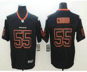 Men's Denver Broncos #55 Bradley Chubb 2018 Black Lights Out Color Rush Stitched NFL Nike Limited Jersey