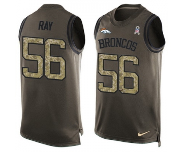 Men's Denver Broncos #56 Shane Ray Olive Green Salute To Service Hot Pressing Player Name & Number Nike NFL Tank Top Jersey