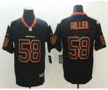 Men's Denver Broncos #58 Von Miller 2018 Black Lights Out Color Rush Stitched NFL Nike Limited Jersey