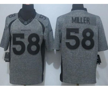 Men's Denver Broncos #58 Von Miller Nike Gray Gridiron 2015 NFL Gray Limited Jersey