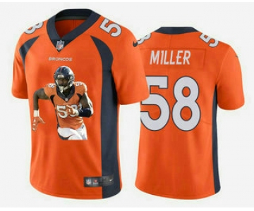 Men's Denver Broncos #58 Von Miller Orange Player Portrait Edition 2020 Vapor Untouchable Stitched NFL Nike Limited Jersey