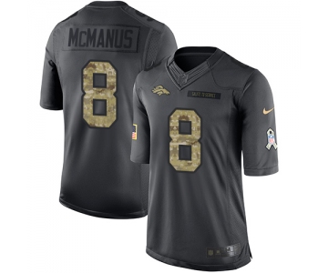 Men's Denver Broncos #8 Brandon McManus Black Anthracite 2016 Salute To Service Stitched NFL Nike Limited Jersey