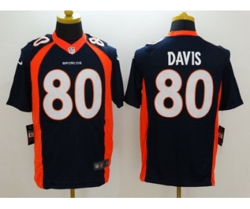Men's Denver Broncos #80 Vernon Davis Navy Blue Alternate NFL Nike Limited Jersey