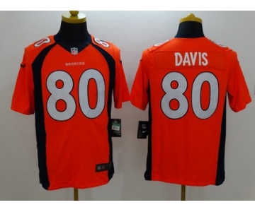 Men's Denver Broncos #80 Vernon Davis Orange Team Color NFL Nike Limited Jersey